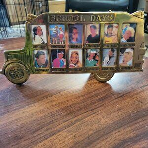 Vintage School Days Brass Picture Frame~Beautiful memories
